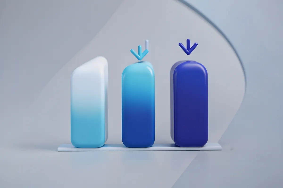 Gráfico de barras mostrando níveis decrescentes de testosterona, com setas indicando declínio ao longo do tempo.